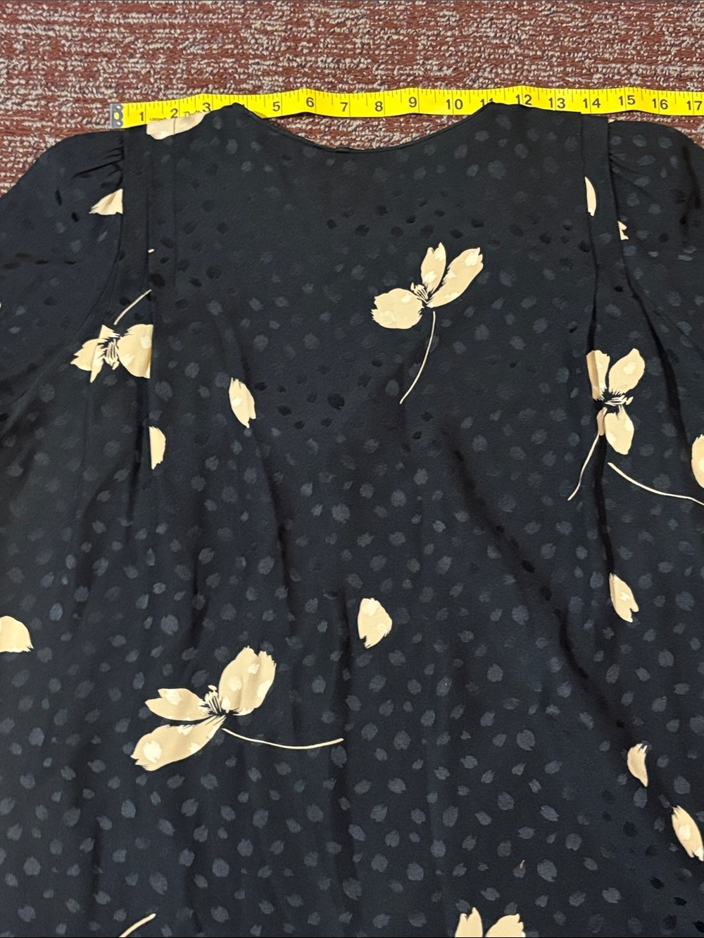 Vintage Flora Kung silk dress monochrome polka dot loose fit floral print dress - Picture 10 of 15
